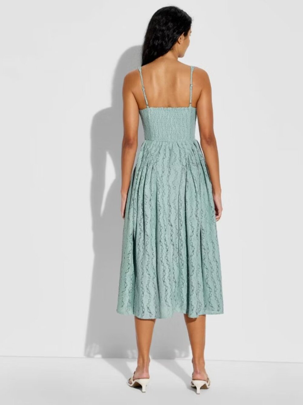 NWT Wild Fable Midi Lace Basque Empire Waist Dress - Picture 2 of 6